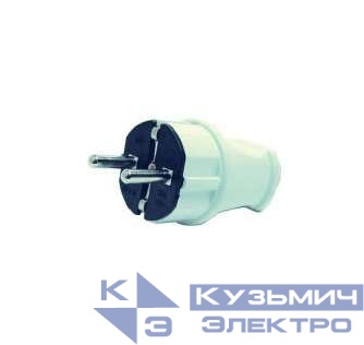 Вилка электрич. с заземл. 16А 220В бел. Makel 10002