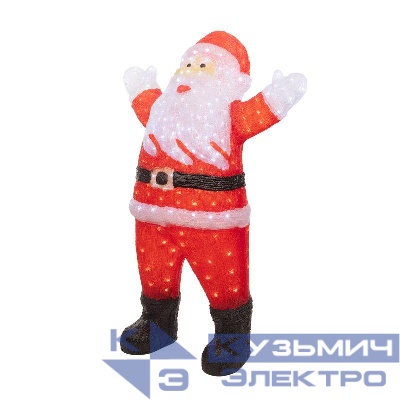 Фигура светодиодная акриловая "Приветствующий Санта Клаус" 76х47х120см 6Вт IP65 понижающ. трансф. в компл. Neon-Night 513-183