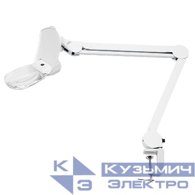 Лупа на струбцине квадратная 3D+20D с подсветкой LED EXPERT бел. Rexant 31-0565