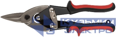 Ножницы по металлу усилен. CrV Профи прорезин. ручки прямые 250мм FIT 41570