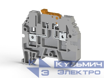 Клеммник с держ. предохр. (5х20 5х25) на DIN-рейку 6кв.мм сер. ASK 2S Klemsan 351109