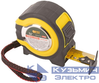 Рулетка Техно 5мх25мм прорезиненный корпус двойн. стопор FIT 17266