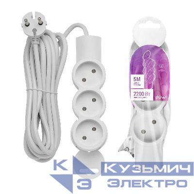 Удлинитель 3х5м без заземл. ПВС 2х0.75 REV 32003 8