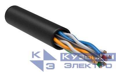 Кабель витая пара U/UTP кат.6 4х2х23AWG solid LDPE черн. (305м) (м) ITK LC3-C604-139