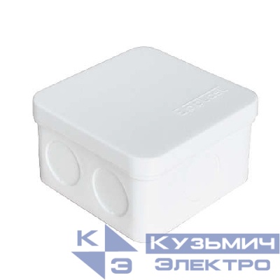 Коробка распределительная ОП 75х75х45мм IP54 6 выходов без гермовводов крышка защелкивающаяся бел. Epplast 225331