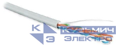 Кабель витая пара U/UTP кат.5E 4х2х24AWG solid LSZH нг(А)-HF UUTP4-C5E-S24-IN-LSZH-GY-305 сер. (м) Hyperline 42045
