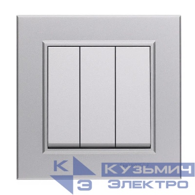 Выключатель 3-кл. СП Karea 10А IP20 сереб. Makel 56065091