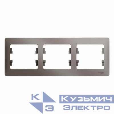 Рамка 3-м Glossa горизонт. платина SE GSL001203