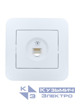 Розетка телефонная евро 1-м СП ASTI IP20 RJ11 в сборе бел. LEZARD 7081-0202-137