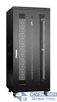 Шкаф монтажный телекоммуникационный напольн. ND-05C-27U60/60-BK 19дюйм 27U 600х600х1388мм для распределит. и серверн. оборудования; передн. и задн. перфорир. двери ручка с замком RAL 9004 черн. Cabeus 8550c
