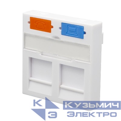 Панель лицевая 2 порта 45х45 Keystone шторки SUPRLAN 10-0303