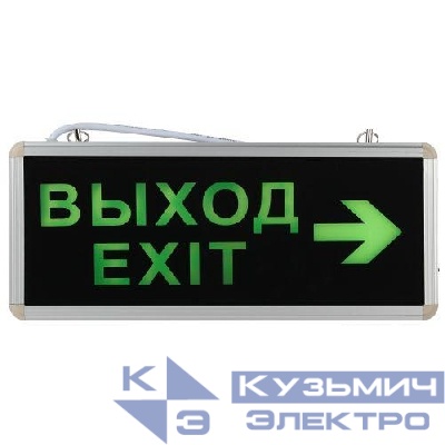Светильник светодиодный SSA-101-2-20 3ч 3Вт ВЫХОД-EXIT-стрелка аварийный ЭРА Б0044389