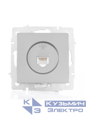 Розетка телефонная СП Vesna евро стандарт механизм платина LEZARD 742-3588-137