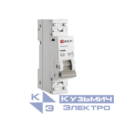 Выключатель автоматический 1п C 3А 4.5кА ВА 47-63N PROxima EKF M634103C