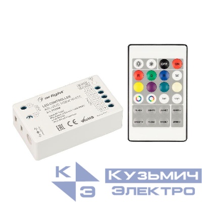 Контроллер ARL-4022-RGBW White 5-24В 4х4А ПДУ 24 кнопки RF IP20 пластик Arlight 032358