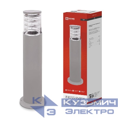 Светильник НБУ ART-PT-A60-GR E27 IP65 600мм уличный напольн. под лампу A60 алюм. сер. IN HOME 4690612048505