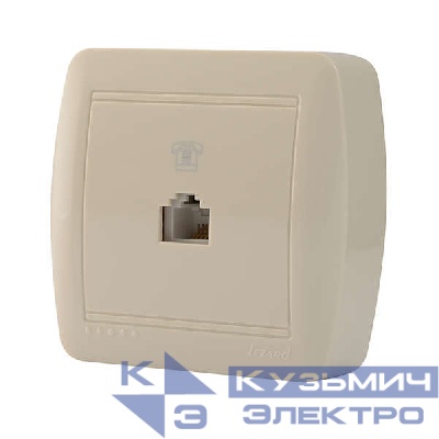 Розетка телефонная ОП Demet RJ11 крем. LEZARD 711-0300-137