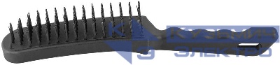 Корщетка 6-ти рядная черн. пластиковая ручка стальная 275мм КУРС 38444
