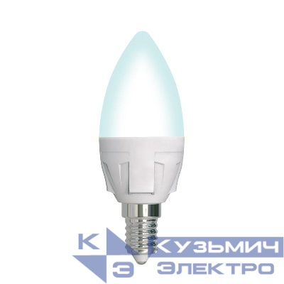 Лампа светодиодная LED-C37 7W/4000K/E14 /FR/DIM PLP01WH Яркая 7Вт матовая 4000К нейтр. бел. E14 диммир. (упак. картон) Uniel UL-00004294