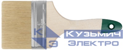 Кисть флейцевая "Хард" натуральная светлая щетина деревянная ручка 4дюйм (100мм) FIT 01078