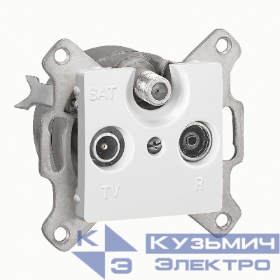 Розетка телевизионная TV/FM/SAT СП Cariva с топологией "звезда" бел. (DIY-упак.) Leg 695957