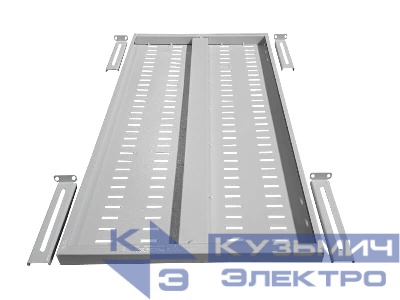 Полка для шкафа глубиной 1000 (455х800), с ушками, серая, 180 кг