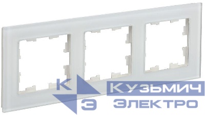 Рамка 3-м BRITE РУ-3-2-Бр стекло бел. матов. IEK BR-M32-G-31-K01