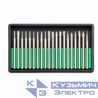 Diamond Industrial Набор алмазных шарошек 20 шт, 3.0x45 мм Diamond Industrial