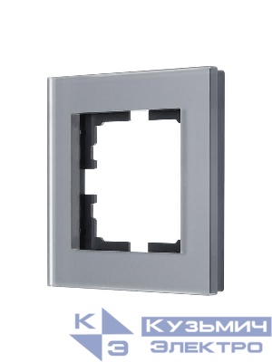 Рамка 1-местн. гориз. VESNA стекло асфальт матов. LEZARD 742-M6980-146
