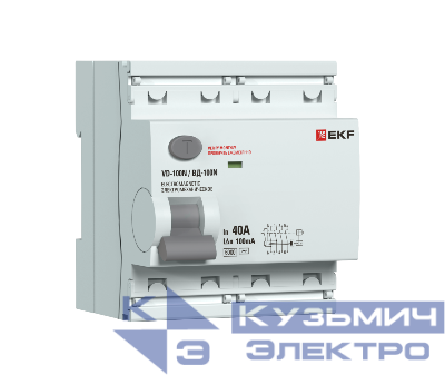 Выключатель дифференциального тока 4п 40А 100мА тип AC 6кА ВД-100N (S) электромех. PROxima EKF E1046MS40100