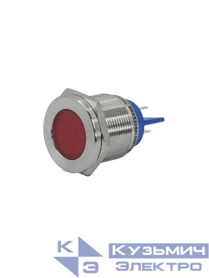 Лампа индикаторная GQ22T-D/L/R/24V/S светодиодная матрица d22мм 24В AC/DC IP67 метал. красн. Электротехник ET020086