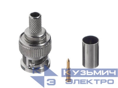 Коннектор BNC для RG-59, цинк/медь, для обжимного инструмента NETKO Optima