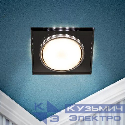Светильник DK LD50 BK GX53 со светодиодной подсветкой встраиваемый черн. Эра Б0057473