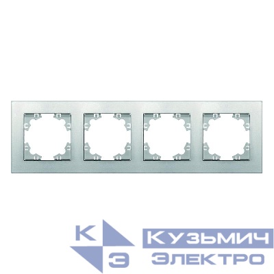 Рамка 4-м Афина универс. серебр. Universal A0046-S