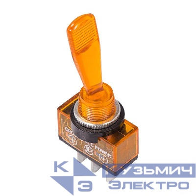 Тумблер 12В 20А (3с) ON-OFF 1п с желт. подсветкой (ASW-13D) Rexant 36-4372