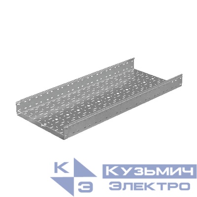 Лоток листовой перфорированный 500х100 L3000 сталь 1.2мм "БЫСТРЫЙ МОНТАЖ ПЛЮС" LPplus100-500-1.2-3000 оцинк. КМ PL0285