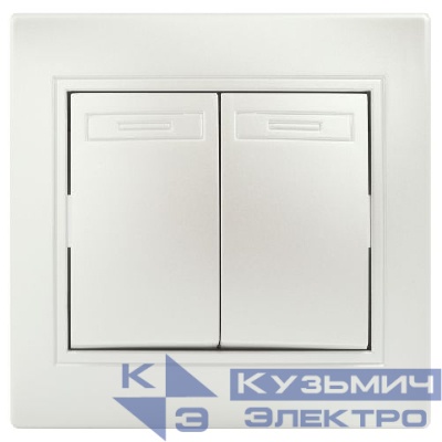 Переключатель 2-кл. СП Plano 1-107-06 10А 250В IP20 перламутр Intro Б0053811