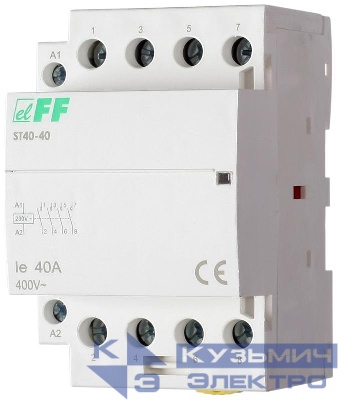 Контактор модульный ST-40-40 4НО 6.4Вт 3мод. монтаж на DIN-рейку F&F EA13.001.004