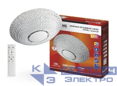 Светильник светодиодный COMFORT CRYSTAL 55Вт 3000-6500К 4400лм 230В 400х100мм с пультом ДУ IN HOME 4690612034898