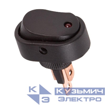 Выключатель клавишный 12В 30А (3с) ON-OFF черн. ОВАЛ LED подсветка красн. (RWB-523 ASW-20D) Rexant 36-2670