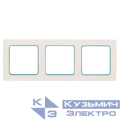 Рамка 3-м Стокгольм бел. с линией цвета син. PROxima EKF EAM-G-304-30