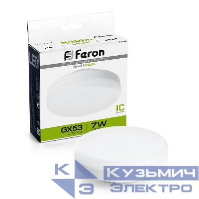 Лампа светодиодная LB-451 7Вт 4000К GX53 230В FERON 25828