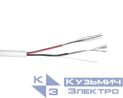 Кабель сигнальный, неэкранированный 2*0.22мм2 (7*0.2мм) 100м, алюминий, пластиковая катушка, белый NETKO Optima