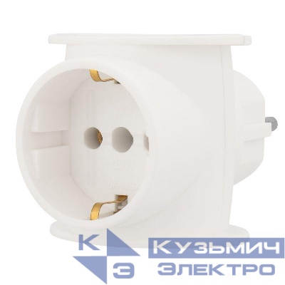 Разветвитель 3-м с заземл. 16А IP20 универс. бел. Rexant 11-1080