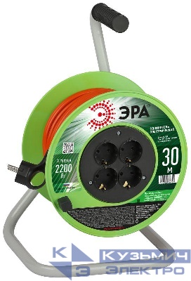 Удлинитель на катушке 4х30м с заземл. RP-4e-3х1.0-30m ПВС 3х1 Эра Б0056099