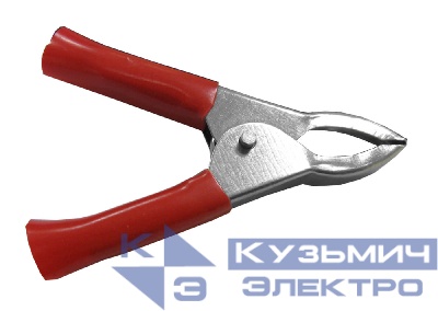 Зажим "крокодил", 5A, красный, L=50±5мм, NETKO Optima