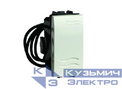 Выключатель кнопочный 1-кл. 1мод. Brava 16А IP20 с подсветкой сл. кость DKC 75021SL