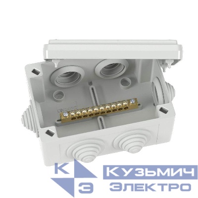 Коробка уравнивания потенциалов 10 зажимов 6 вводов д.25мм 120х80х50мм IP55 DKC NE3110