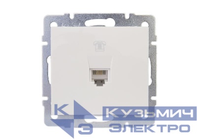 Розетка телефонная СП Rain RJ11 16А IP20 евро стандарт механизм бел. LEZARD 703-0288-137