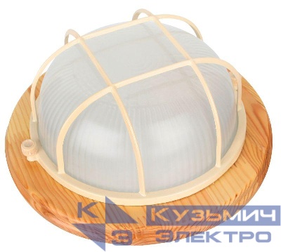 Светильник НБП 03-60-0012 УХЛ4 "Решетка" 230В 60Вт 1301D круг клен Camelion 14088